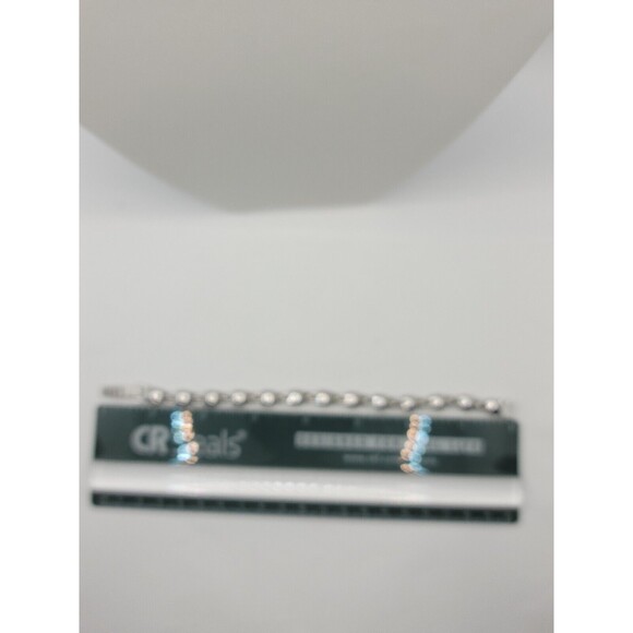 Silver Round CZ Rhinestone ? Tennis Bracelet - Picture 4 of 6